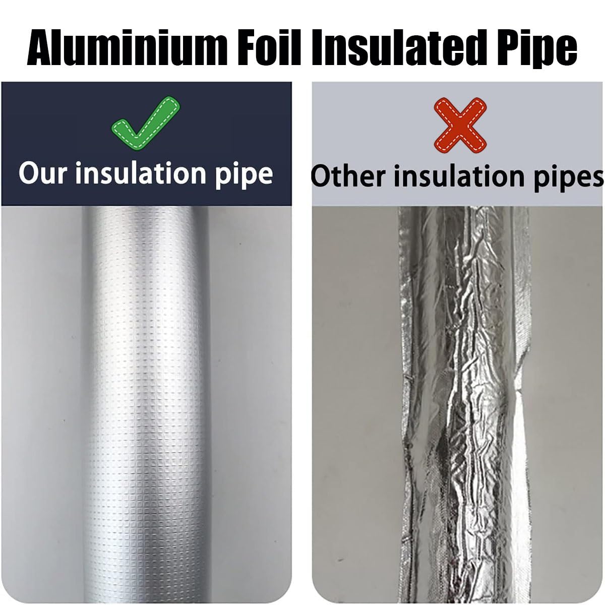 Isolante Per Tubi In Schiuma Con Foglio Alluminio - Autoadesivo, Antiumidità, Per Aria Condizionata - Foto 3