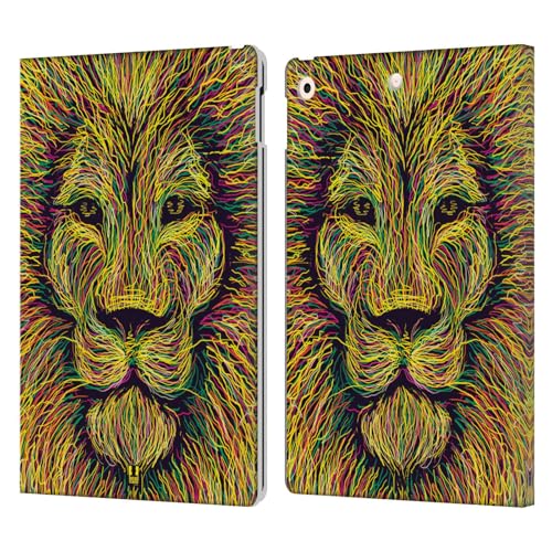 Étui portefeuille en cuir Head Case Designs Lion pour iPad 10.2