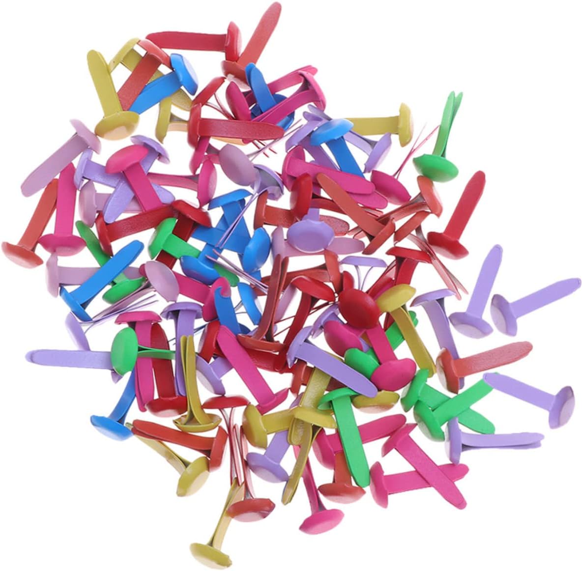 Lurrose 300pcs Colorful Two-Legged Nails Mini Brads for DIY Crafts Scrapbooking and Card Making Fasteners for Handmade Projects