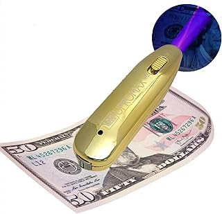 Portable Mini 2 in 1 Money Detector, UV Plus Light Magnetic Head Currency Note Detector Counterfeit Lanyard Checker Magnetic Detector Counterfeit Bill Detectors Any Currency USD (Gold, Standar)
