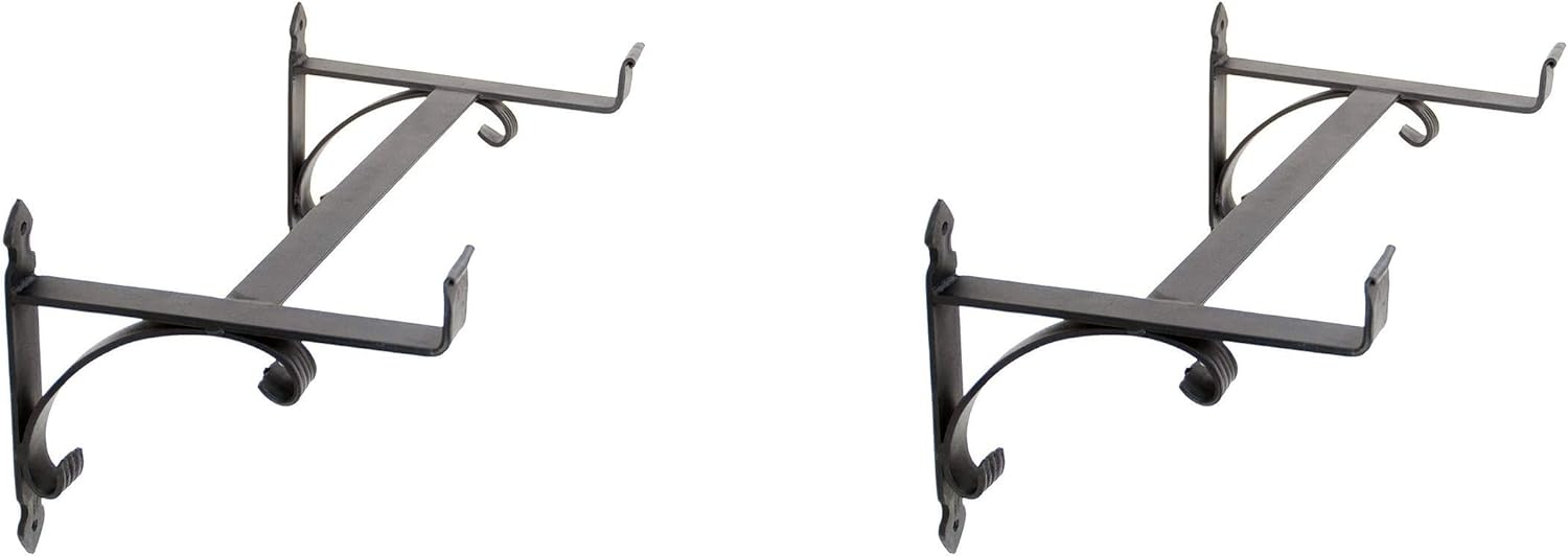 Achla Designs B-32 Scrolls Window Flower Box Bracket, Black (Pack of 2)
