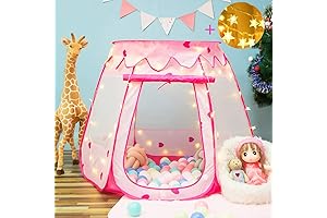 Play Castle, Pop Up Princess Tent with Star Light For Girls
