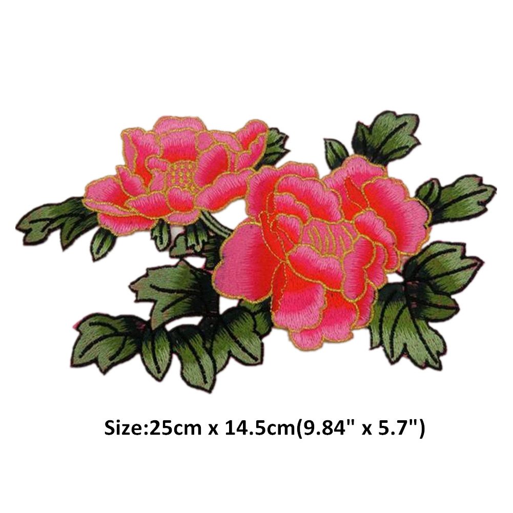 Kleiderapplikationen, Gestickte Blumen-Stoffflicken, gestickte Applikationen(Rose)