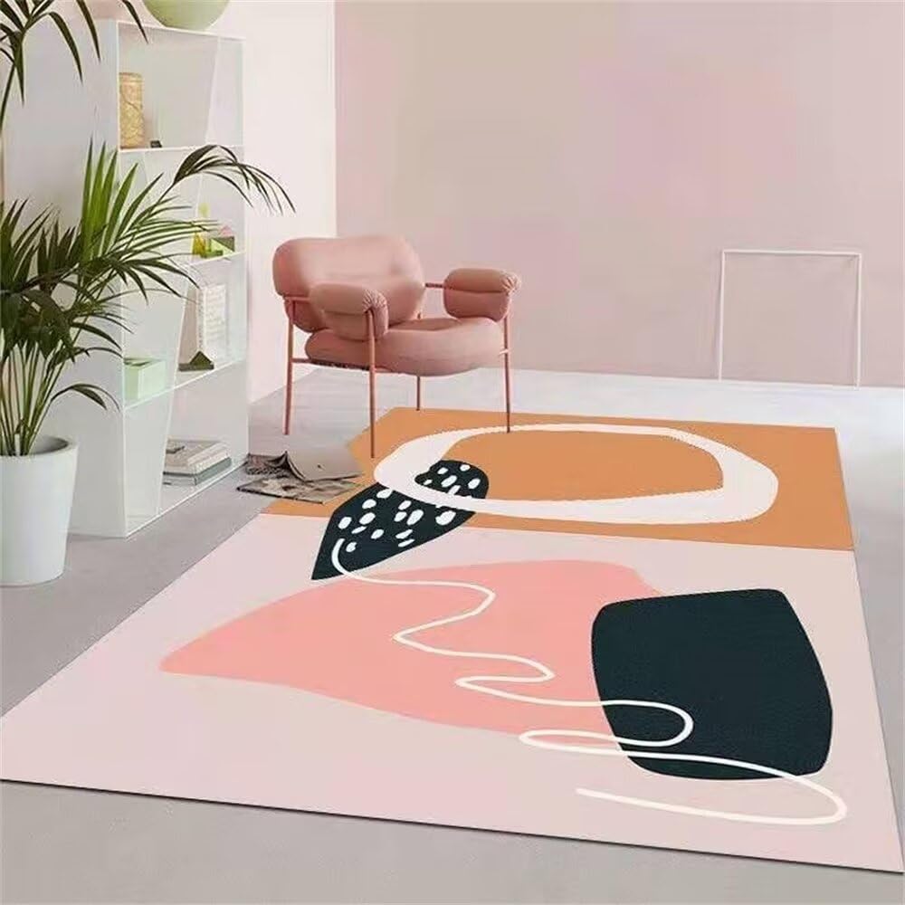 Tapis chambre fille doux 200x250cm grand tapis salon moderne brun