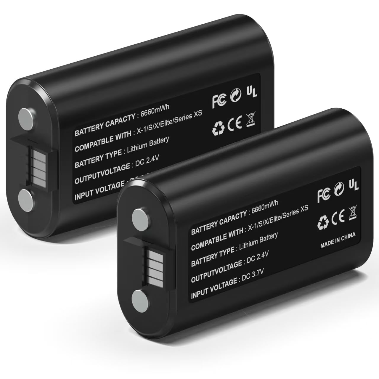2 6660mWh Rechargeable Battery Pack for Xbox Series X S One One S One X Elite Controllers Overcharge