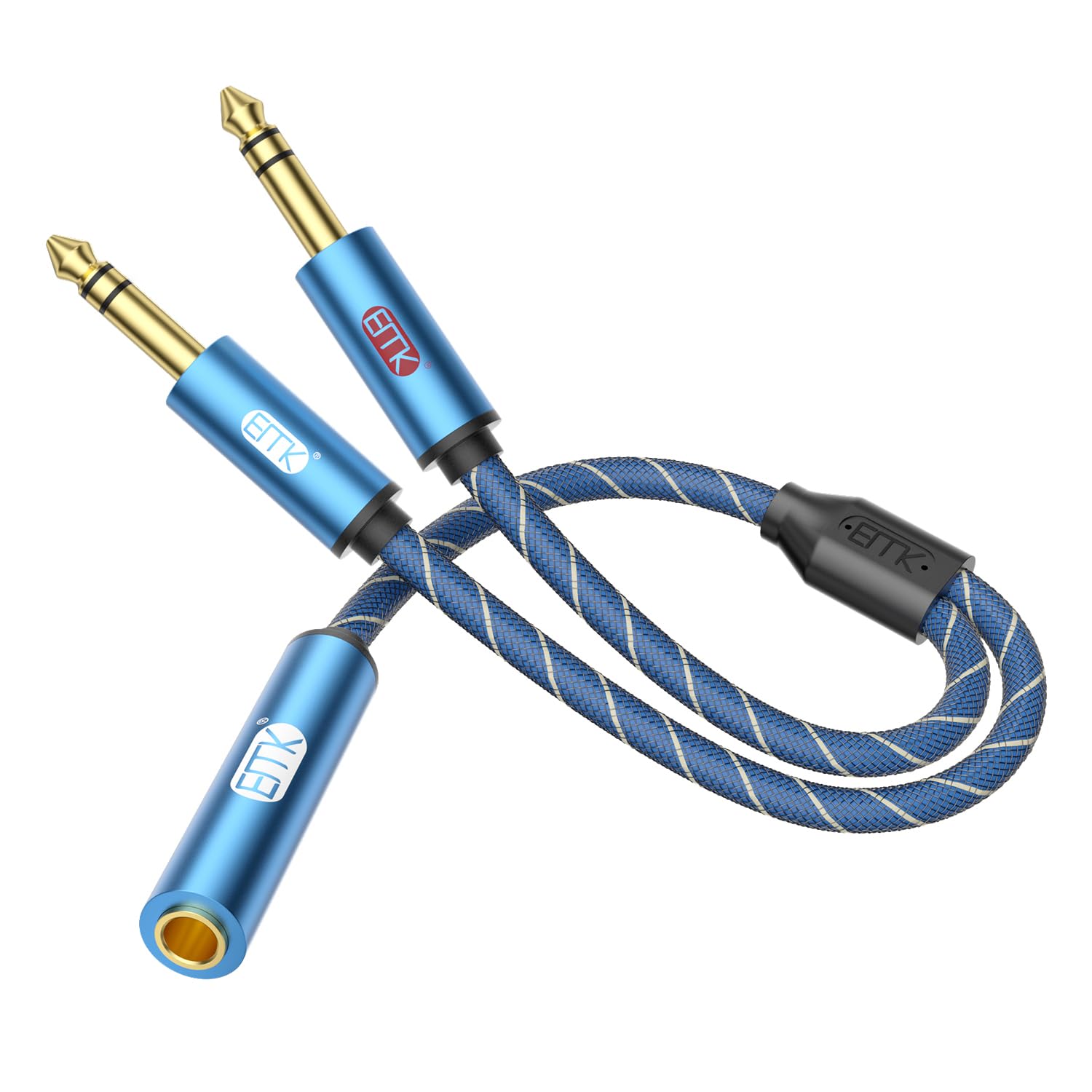 Amazon | EMK 6.35mm Yスプリッター シールドケーブル 1/4 inch TRS