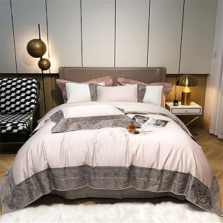 FGHOEV Bedding Set Embroidered 100S Egyptian Cotton Duvet Cover Bedspread Pillowcase Bedspread (Color : D, Size : 200 * 230cm)