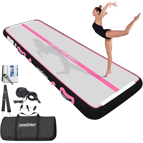VOFiTNY All Purpose Gymnastics Mat 6.6/10/13/16/20 ft Sturdy Inflatable Tumble Track for Home/Gym