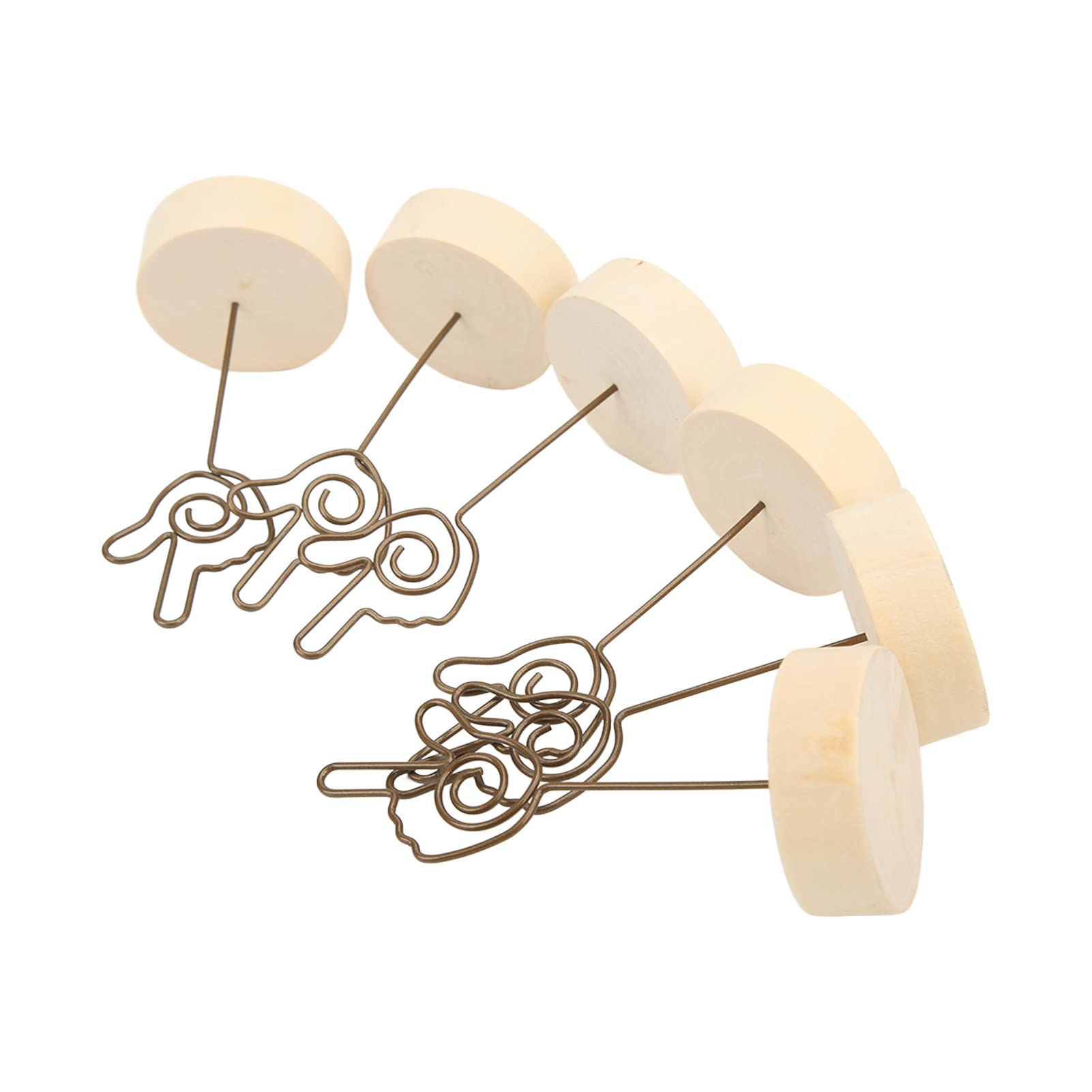 Respicefinem 6Pcs Table Number Holder Hand Signal Gesture Modeling Made of Beech Material Convenient Practical for Holding Photos Notes Papers and Business Card Holders Suitable (Gesture Three)