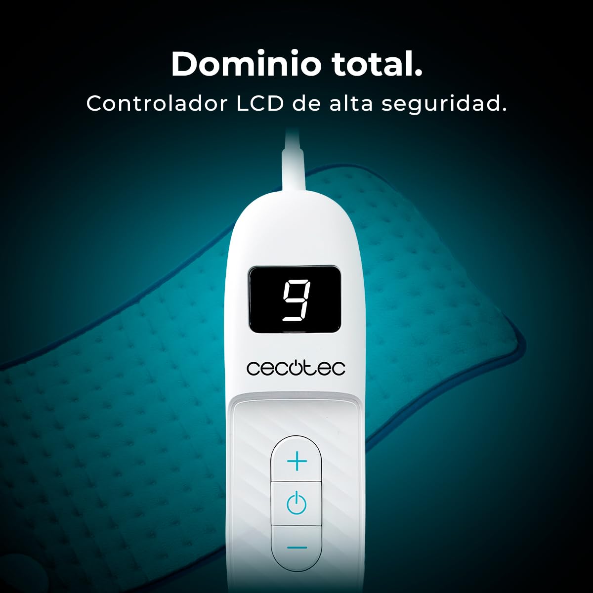 Cecotec Almohadilla Eléctrica HeatConfort 6000 ThermalPad. Almohadilla térmica 30x60 cm ideal para alivio lumbar, cuello y hombros, con ajuste de temperatura y material suave.