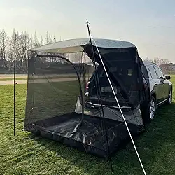 Vilemoon Toldo Para Carro, Abrigo Solar, Barraca Traseira Acampamento, Suv, De Teto Portátil À Prova D'Água Minivan, Hatchback, Viagens Ao Ar Livre (Carro Com Mosquiteiro)