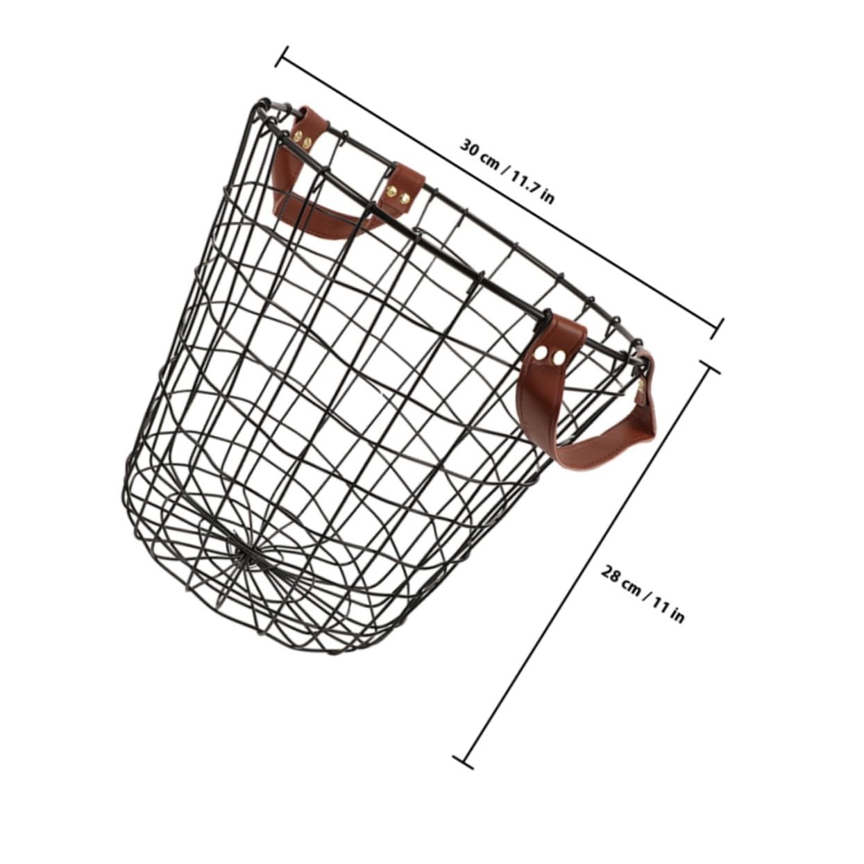 Cesto Porta Materiale Da Ardere in Ferro Rotondo Rustico, Contenitore Organizer Traspirante Per Esterno e Interno, Cesto Per La Biancheria in Filo Metallico Con Ampio Spazio
