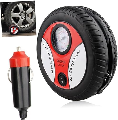 SUPVOX Bomba de aire de neumáticos para coche Bomba de aire eléctrica Compresor de aire portátil para automóvil Bomba de compresor de aire rojo