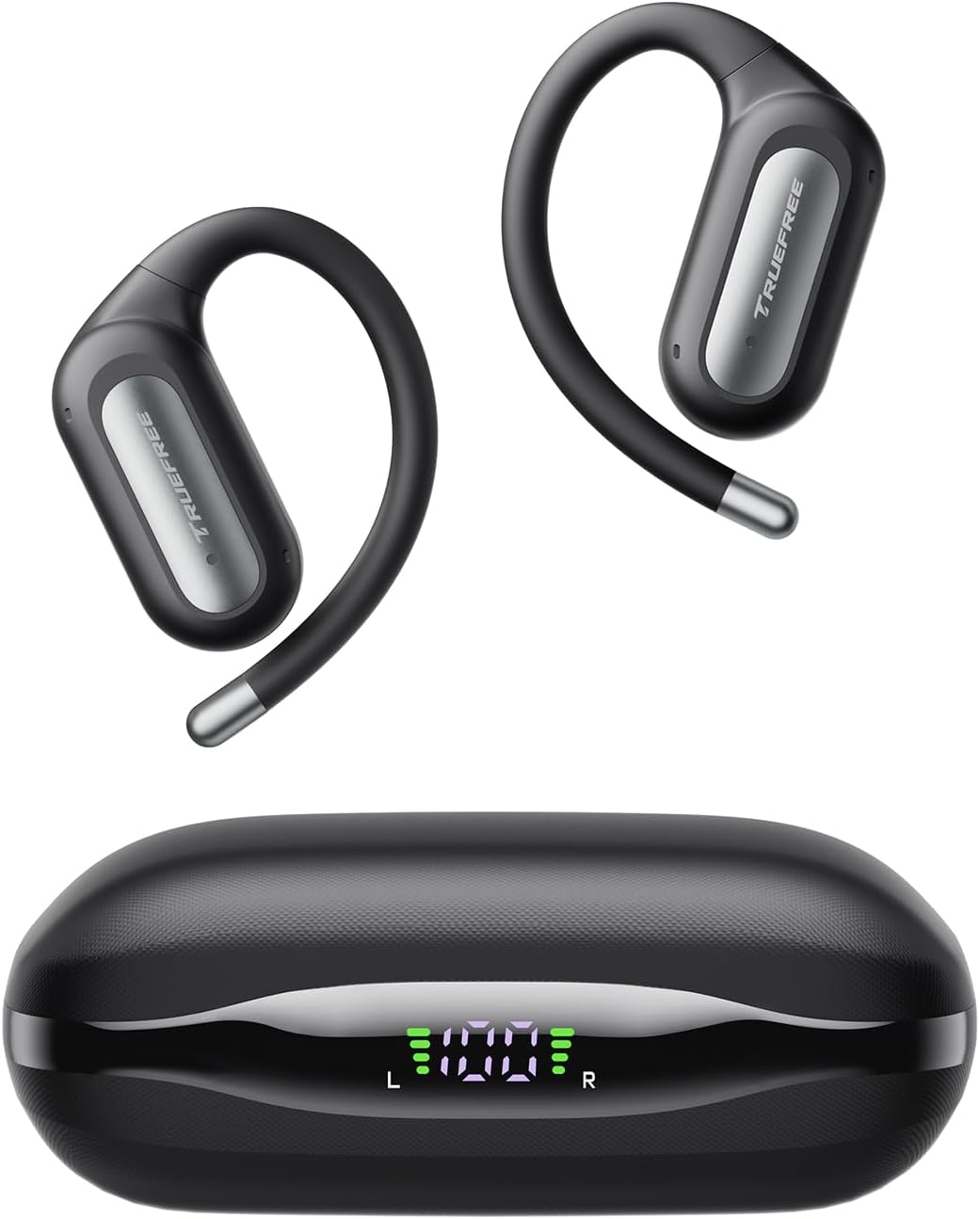 truefree DS1 Open-Ear Headphones, Bluetooth 6.0 Wireless Earbuds with Ear Hooks, Spatial Sound, 4 Mics Clear Calls, 40H Playtime, Fast Charging, Multipoint Connection, IPX5-Rated for Sports, Snug Fit