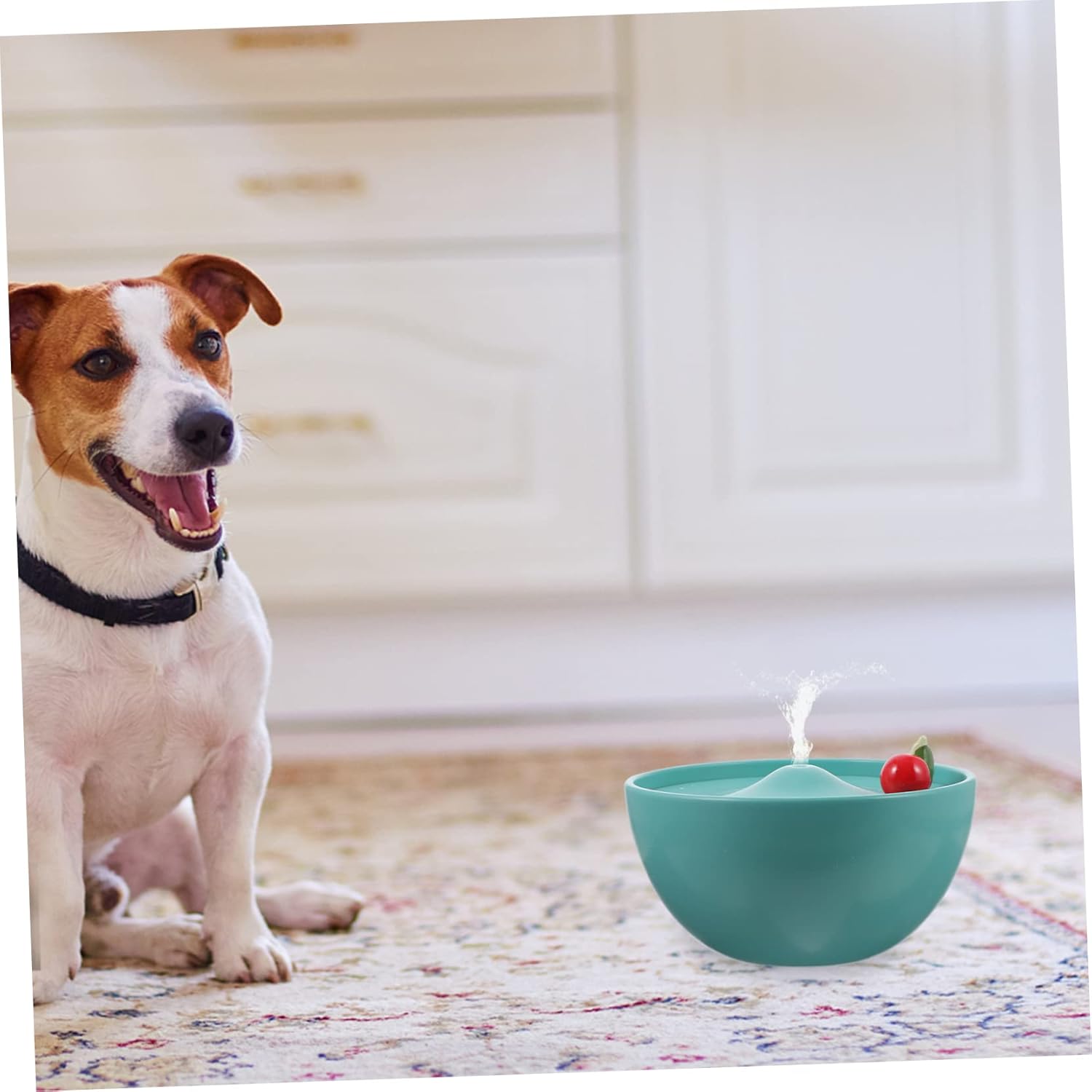 VICASKY USB Ceramic Cat Water Fountain Pet Drinking Bowl Capacity Automatic Water Dispenser Compact Creative Cherry Design for Cats and Small Pets