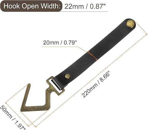 Miniatura 2 de uxcell Ganchos de cuero en S, 4 ganchos para campamento, multiusos, en forma de S, para picnic al aire libre, ollas, sartenes, utensilios, color