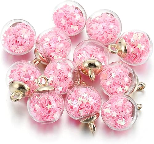Miniatura 9 de 10 unidslote 0.630in cristal transparente bola encantos estrella lentejuelas colgantes para DIY pendientes collar joyería fabricación accesorios