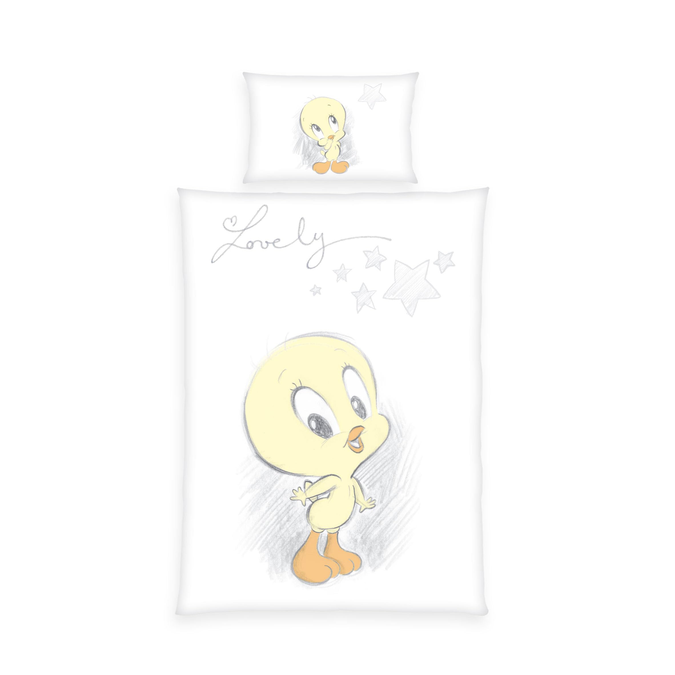 Herding Looney Tunes Bed Linen, Pillowcase Approx. 40 x 60 cm, Duvet Cover Approx. 100 x 135 cm, with Button Placket, 100% Cotton