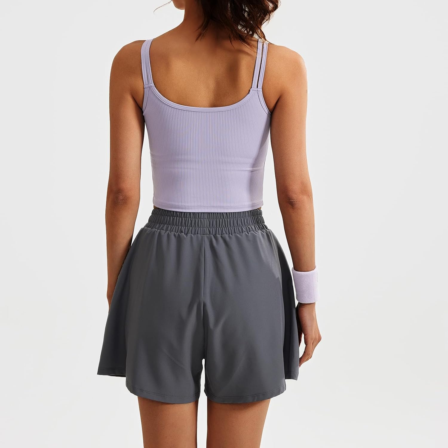 TAISIM Women's High Waist Workout Shorts with Pockets&Liner-Quick Dry Athletic Shorts for Running, Gym, Hiking&Casual Wear