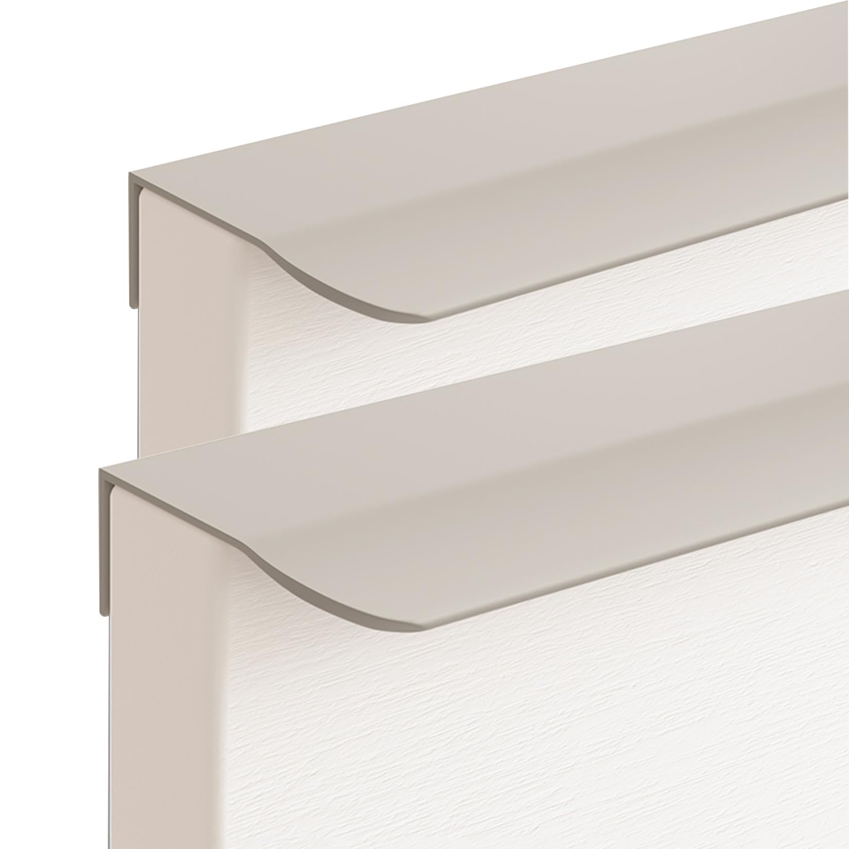 Fqflxy6589 Grey 2 Packs Concealed Kitchen Cupboard Handles,Hidden Drawer Pulls,Finger Edge Pull Aluminum Alloy Cabinet Invisible Furniture Profile Door Knob For Wardrobe,Bathroom,Living Room (400Mm,)