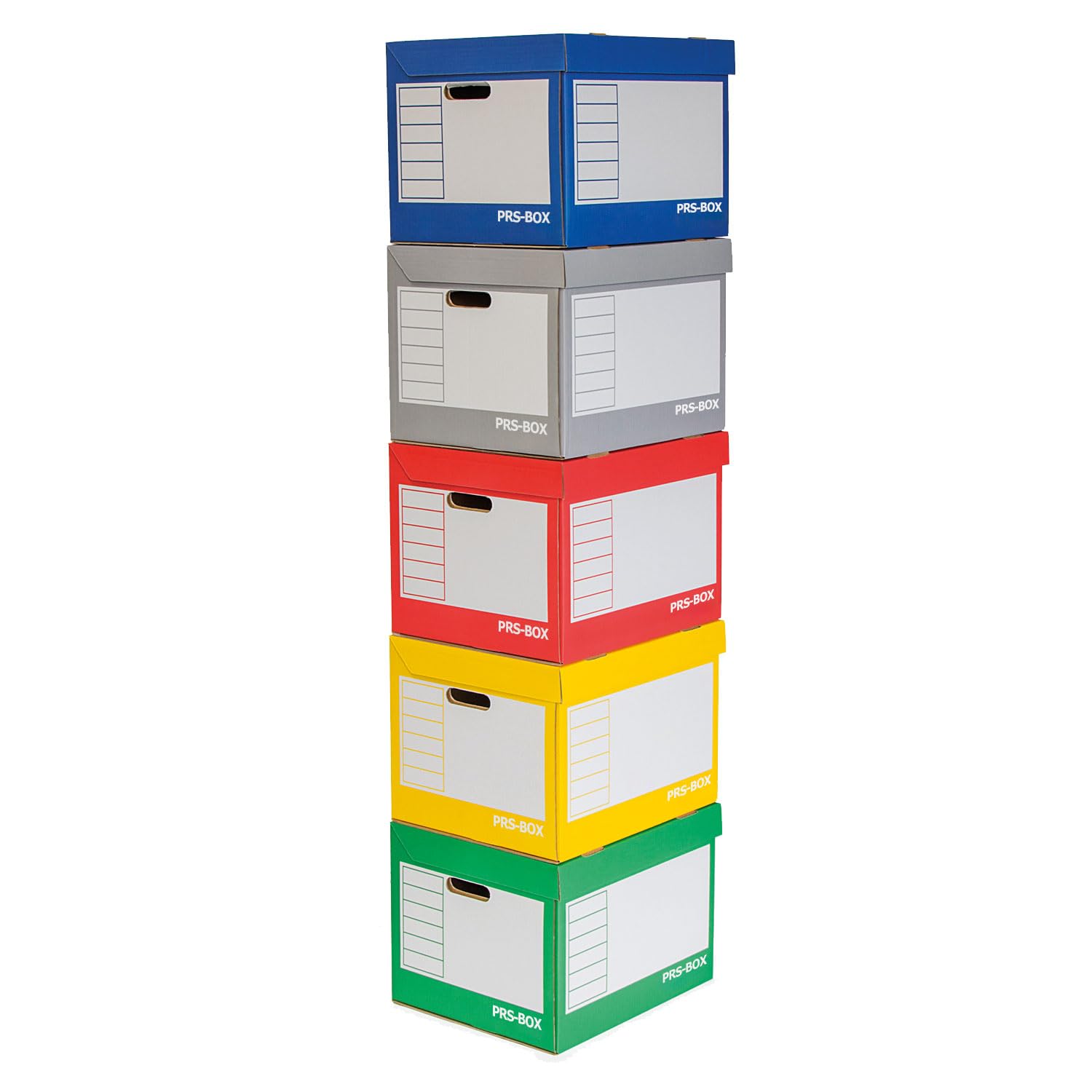 PRS Deckelbox color SET, 5 Farben, jeweils 2 Stück, Gesamt 10 Stück | Aufbewahrungsbox, Spielkiste, Lagerkiste, ident mit der PRESSEL Deckel-Boxen