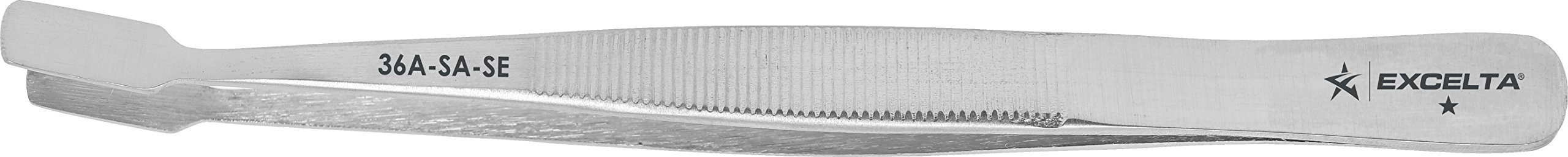 Excelta36A-SA-SE - Tweezers - Flat Point - Offset - One Star - Anti-Mag. SS, 0.06" Height, 0.39300000000000002" Wide, 4.75" Length