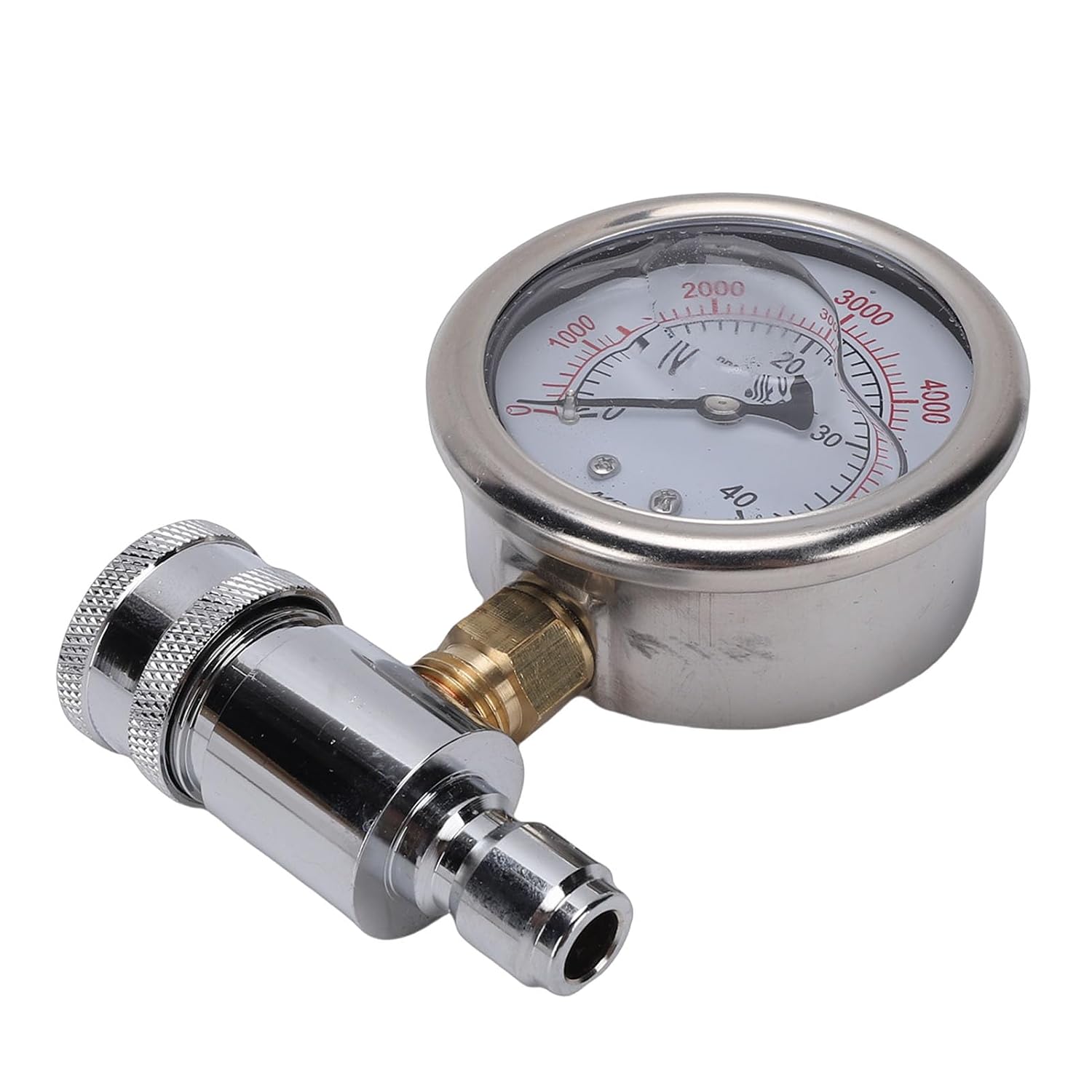 Garosa 6000 PSI Pressure Washer Gauge, Stainless Steel High Pressure Dual Scale Meter for Washer, Car Wash, Industrial Cleaning