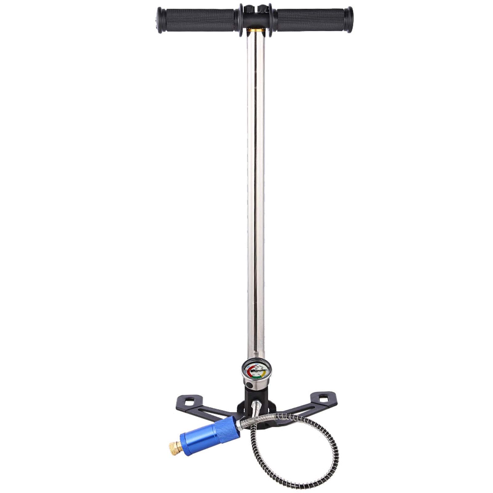 Asixx Gonfleur Portable, Pompe à Air Manuel à Haute Pression avec Manomètre pour la Plongée en Bouteille à Oxygène