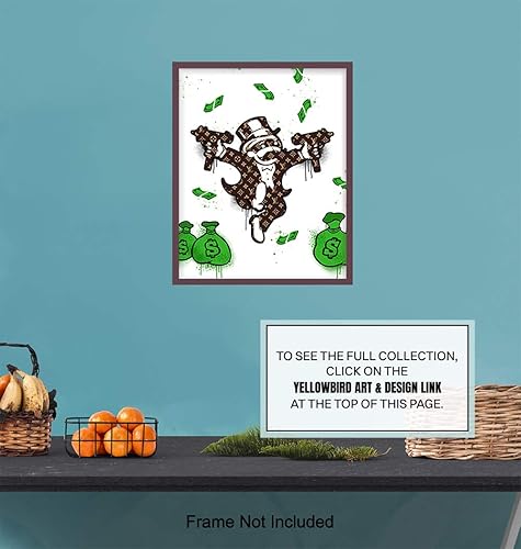 Miniatura 6 de Monopoly Man High Fashion Poster - Funny Graffiti Wall Art Print - Gangster Home Decoration - Urban Gangsta Room Decor for Dorm or Teens Bedroom -