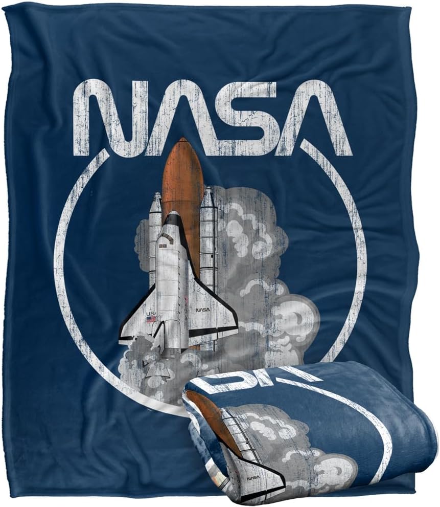 NASA Blanket, 60"x80" Space Shuttle Silky Touch Super Soft Throw Blanket