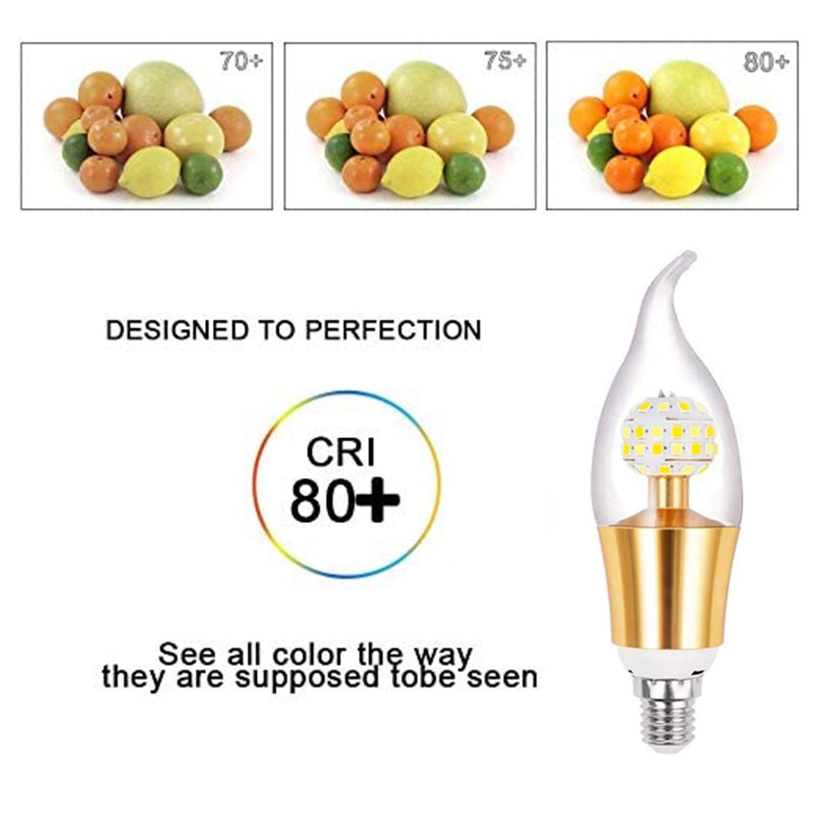 Ampoules bougie LED E14 12 W 600 lm, type pointe flamme incurvée, ampoule chandelier équivalente à des ampoules à incandescence 100 W, petites ampoules bougie à vis Edison à intensité variable en tr