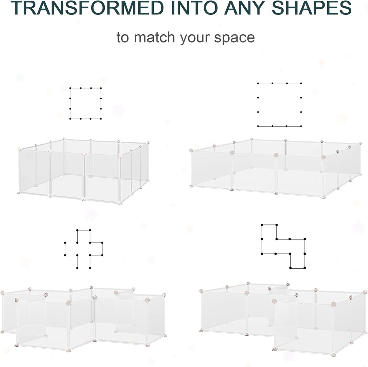 PawHut Pet Playpen, DIY Small Animal Cage, 12 Panels, White, for Kitten, Bunny, Chinchilla, Guinea Pig