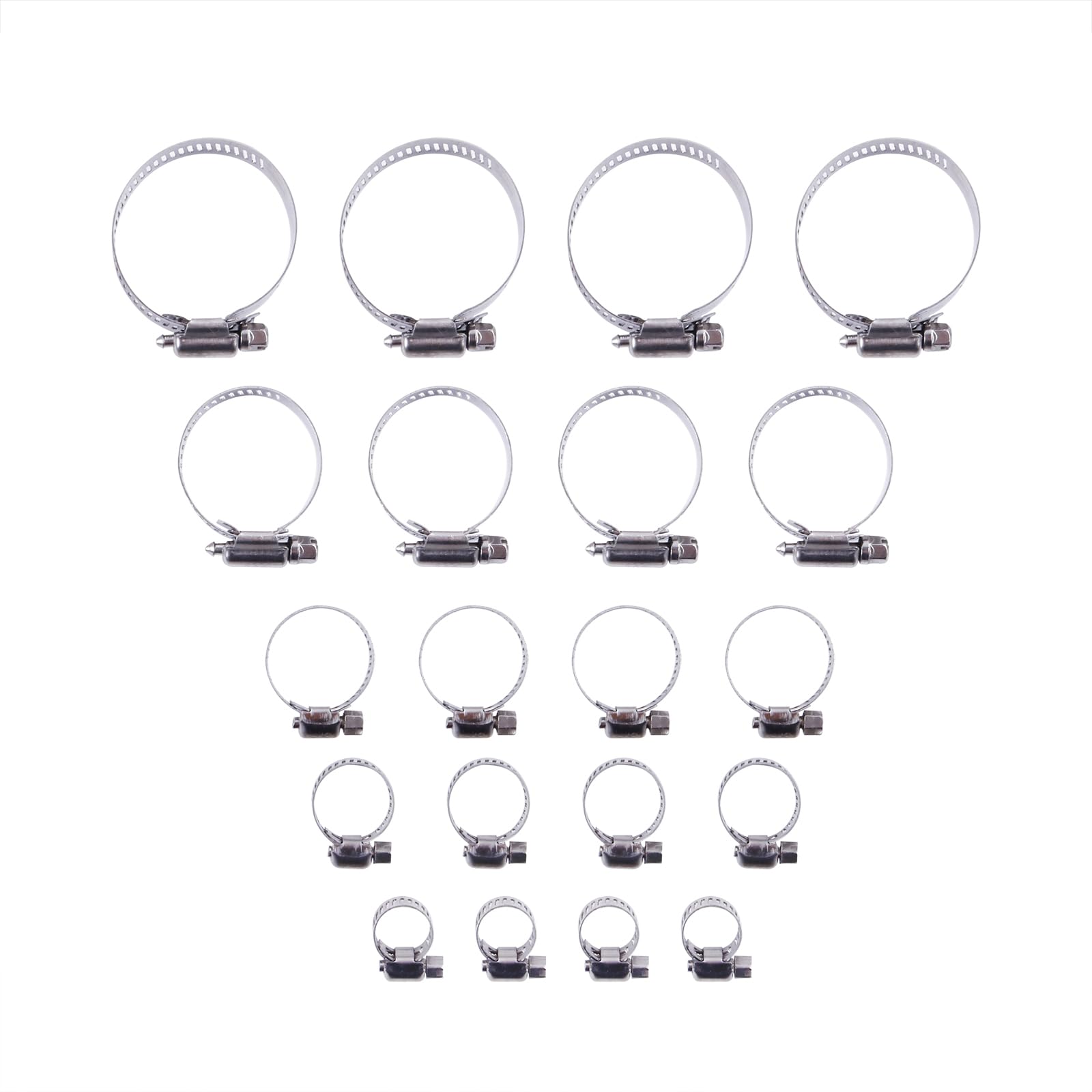 LUXERAD 20Pcs Hose Clips 6 Sizes Range Adjustable