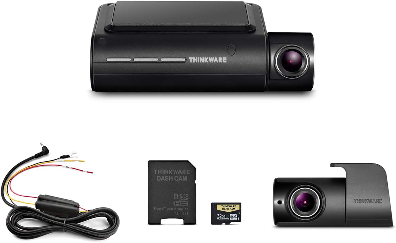 Thinkware F800 Pro Dash Cam Front and Rear Full HD 1080P Sony Starvis Super Night Vision | Cigarette Power Cable | 32GB MicroSD Card Incl. | Built-in Wi-Fi and GPS | Parking Mode