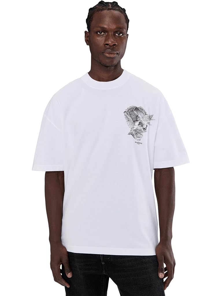 White AllSaints Mysteries Short Sleeve Crew