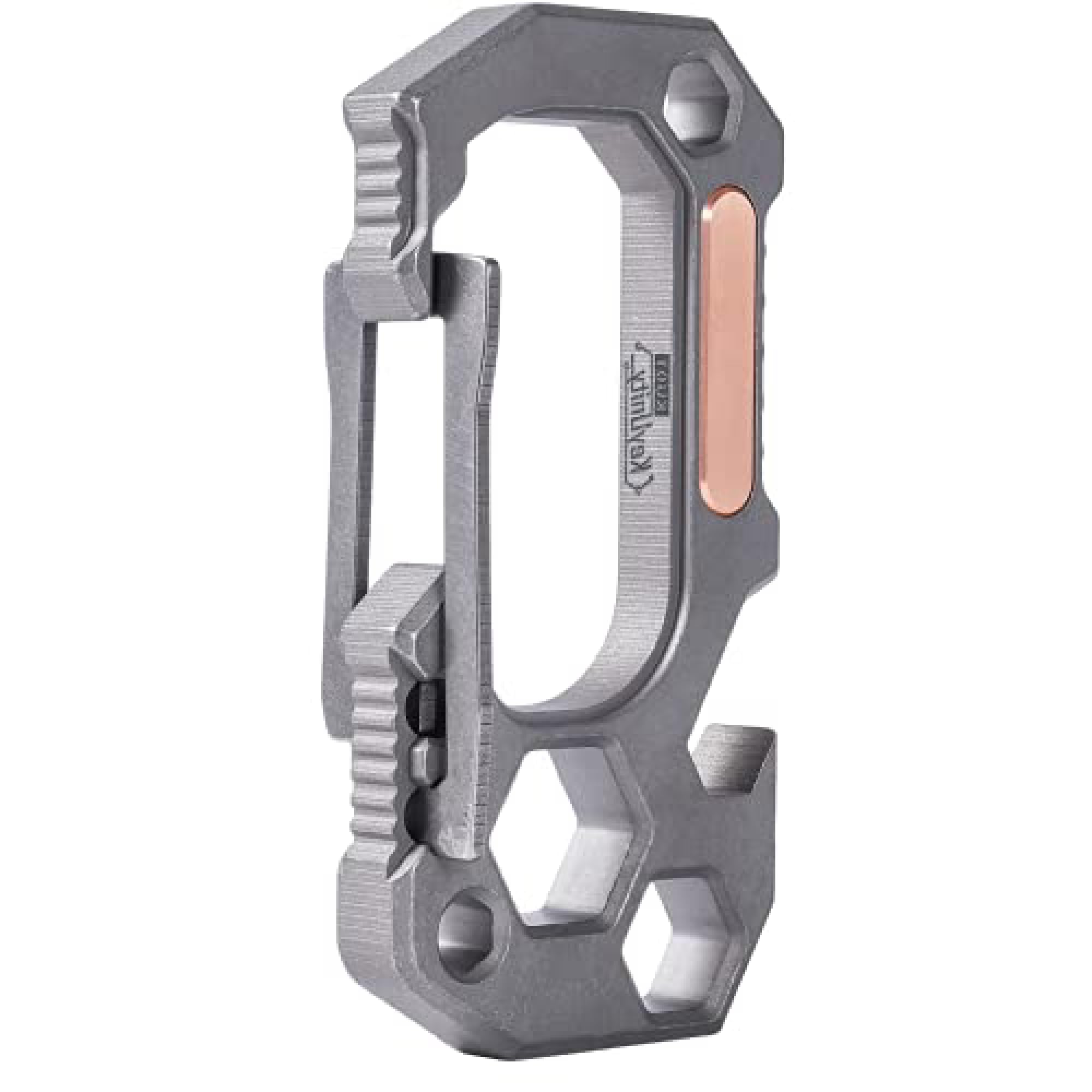 Keyunity Men's Ku01 Carabiner Keyring Pocket Multitool Titanium Carabiner Clip With Allen Key, Bit Holder, Bottle Opener, Multi Key Holder, Multifunctional Edc Tool For (Ku01)