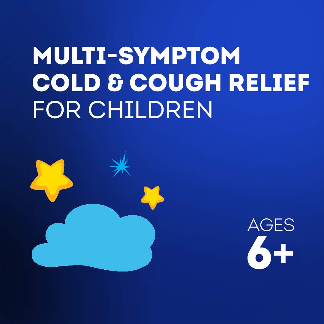 Vicks Children's NyQuil Cold & Cough Medicine for Sneezing, Runny Nose, and Cough Relief, Free of Alcohol and Acetaminophen, Berry Flavor, For Children Ages 6+, 8 FL OZ — Amazon image 3