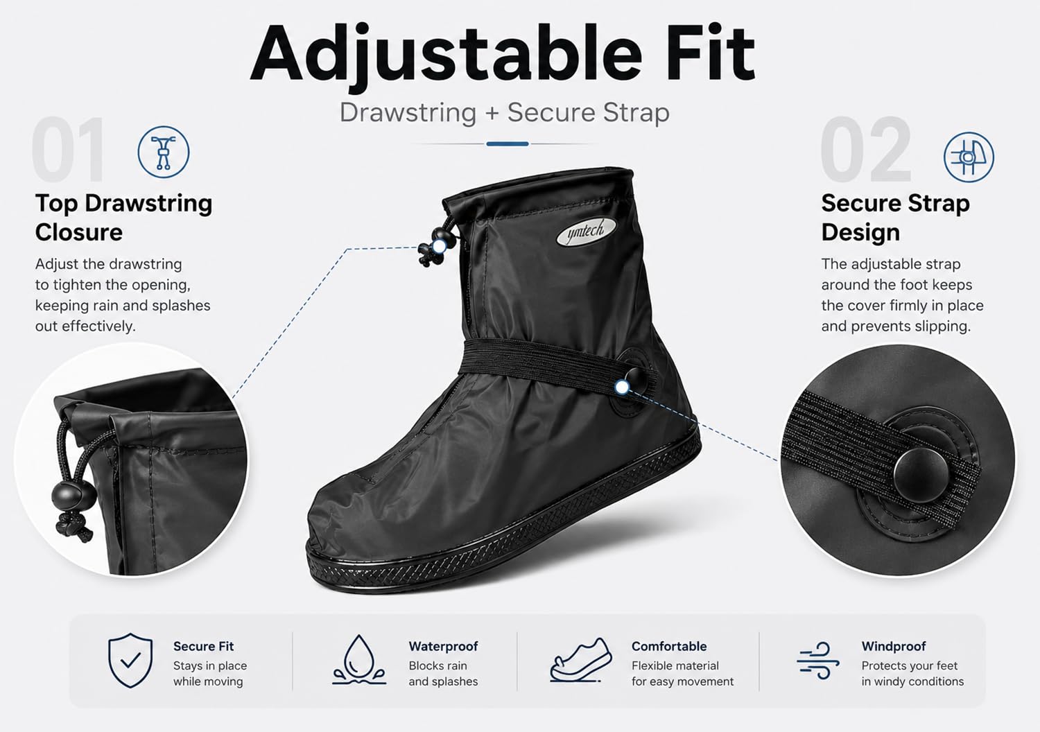 Regenüberschuhe Wasserdicht Schuhe Überschuhe, Outdoor Rutschfester Schuhüberzieher Fahrrad Regenschutz Regenschuhe