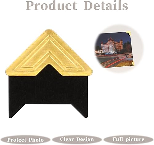 Miniatura 3 de 240 esquinas para álbumes de recortes, esquinas autoadhesivas, esquinas de montaje de fotos doradas brillantes, esquinas de fotos para álbumes de