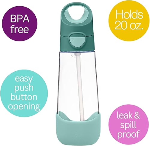 Miniatura 4 de b.box Mini lonchera y botella de agua de paja Tritan de 20 onzas  Caja Bento grande a juego + botella de bebida para niños  Color bosque esmeralda