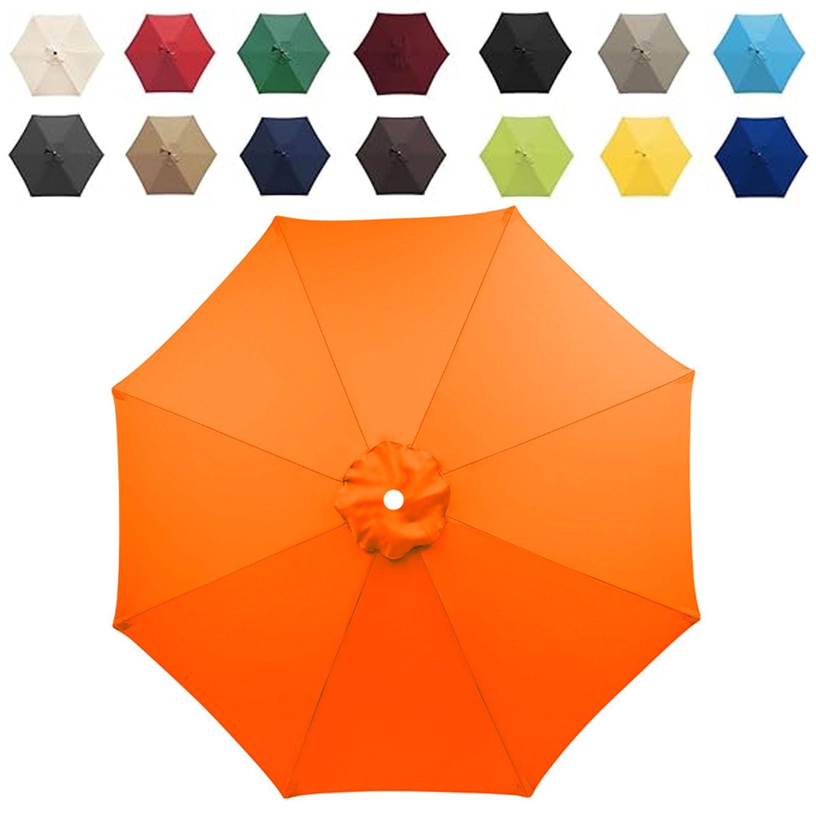 Toile de rechange pour parasol de jardin orange de qualité supérieure 8ribs