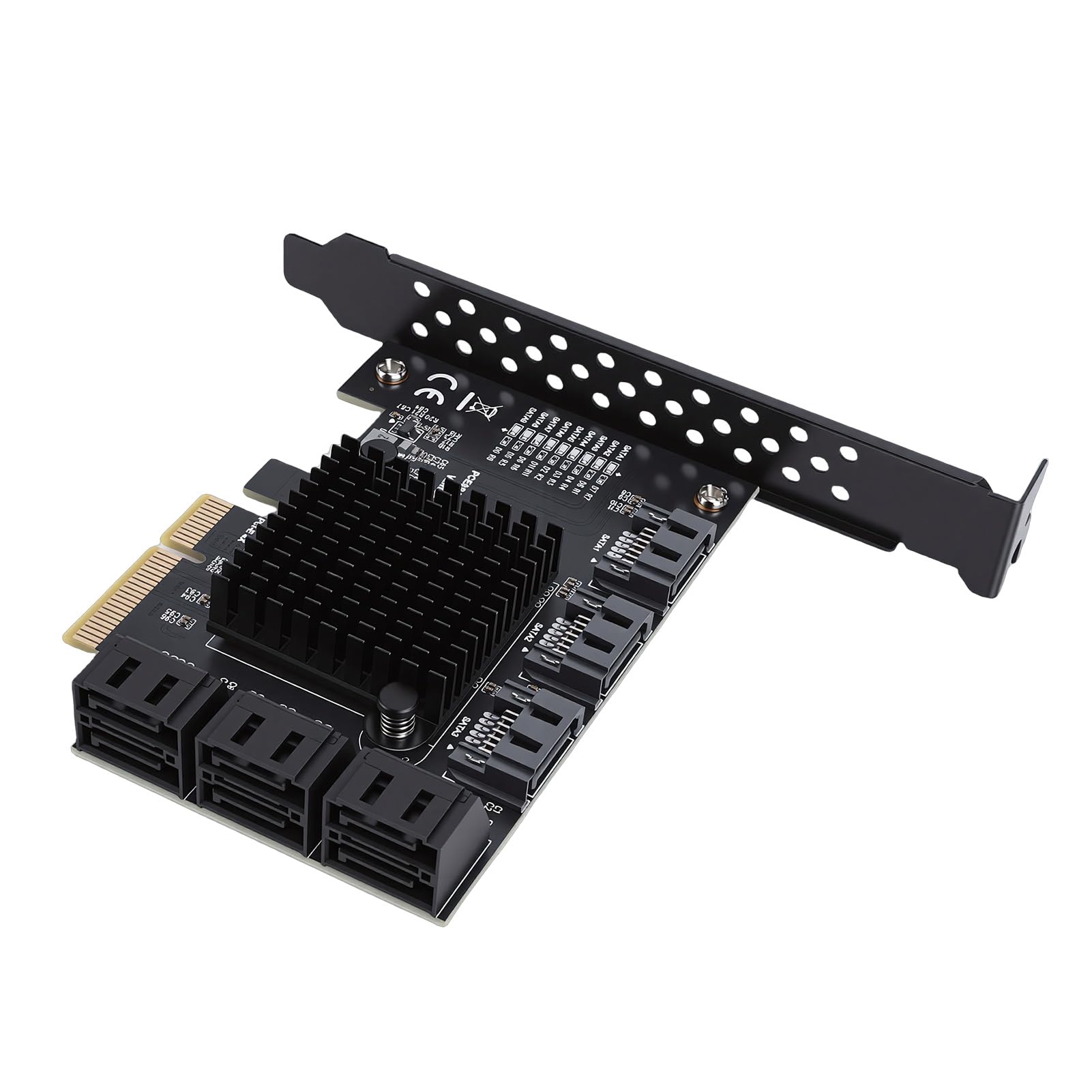 Fockety Scheda di Espansione PCIe da 4X a 9, velocità di Trasferimento Dati di 6 Gbps Supporto NCQ AHCI Scheda Controller 3.0, Design PCB Robusto con Adattatore per Disco Rigido PCIe GEN3 a 9 Porte