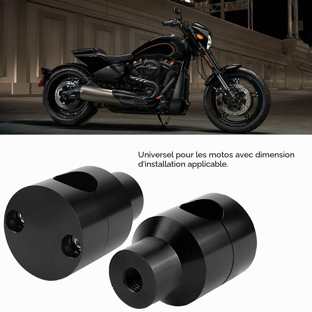 Pair Lift Handlebar Riser - Pair Lift Handlebar Riser 22mm Alloy Aluminium for Motorcycle Modification(Noir)