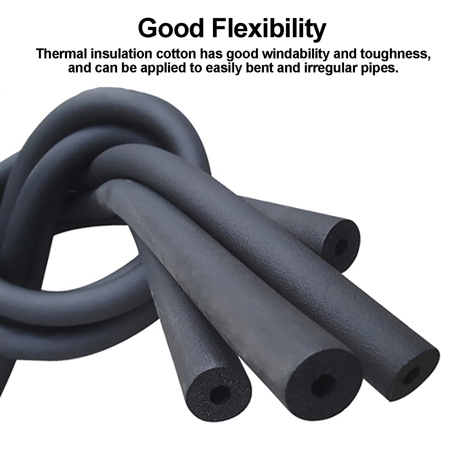 Tubo Isolante Termico Per Tubi,Isolamento Tubi Acqua,Tubo In Gommapiuma Per Estern Bagno,Isolante Per Tubature Antigelo,Isolante In Schiuma Per Tubo,Per Tubi Dell'Acqua Calda E Fredda ( Color : Black
