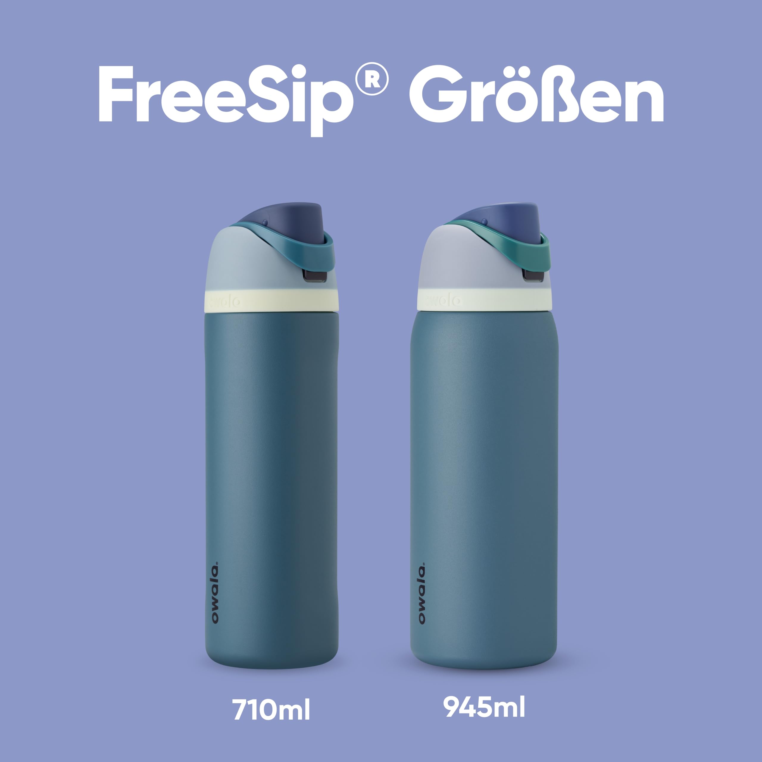 Owala FreeSip Isolierte Edelstahl Trinkflasche mit Strohhalm, 945 ml – BPA-frei, optimal für Sport, Fitness, Outdoor und Reisen, Denim