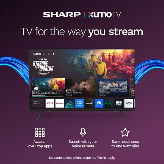 Sharp 4TC65HP7050U 65 inch Class Aquos QLED 4K Ultra HD Xumo Smart TV