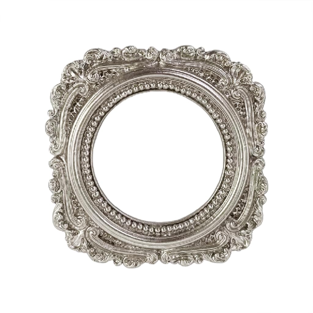 Shntig Resin Art Frame with Intricate Carving Round Pictures Frame Perfect for Various Decoration Styles Safe