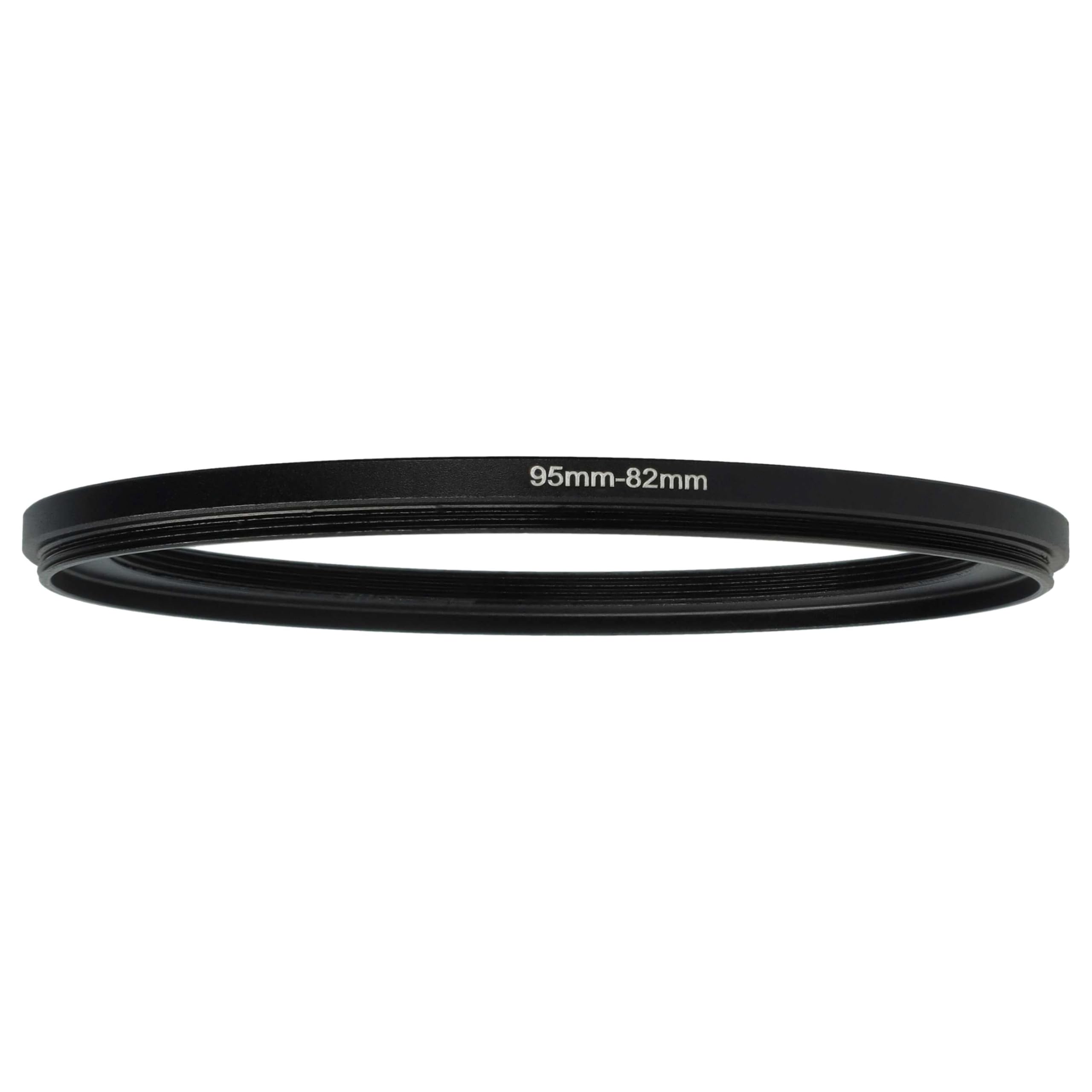 vhbw Step Down Adapter Ring Adapter filtra 95mm-82mm czarny pasujący do aparatu Agfa, Agfaphoto, Canon, Casio, Fujifilm, Kodak, Minolta, Nikon, Olympus