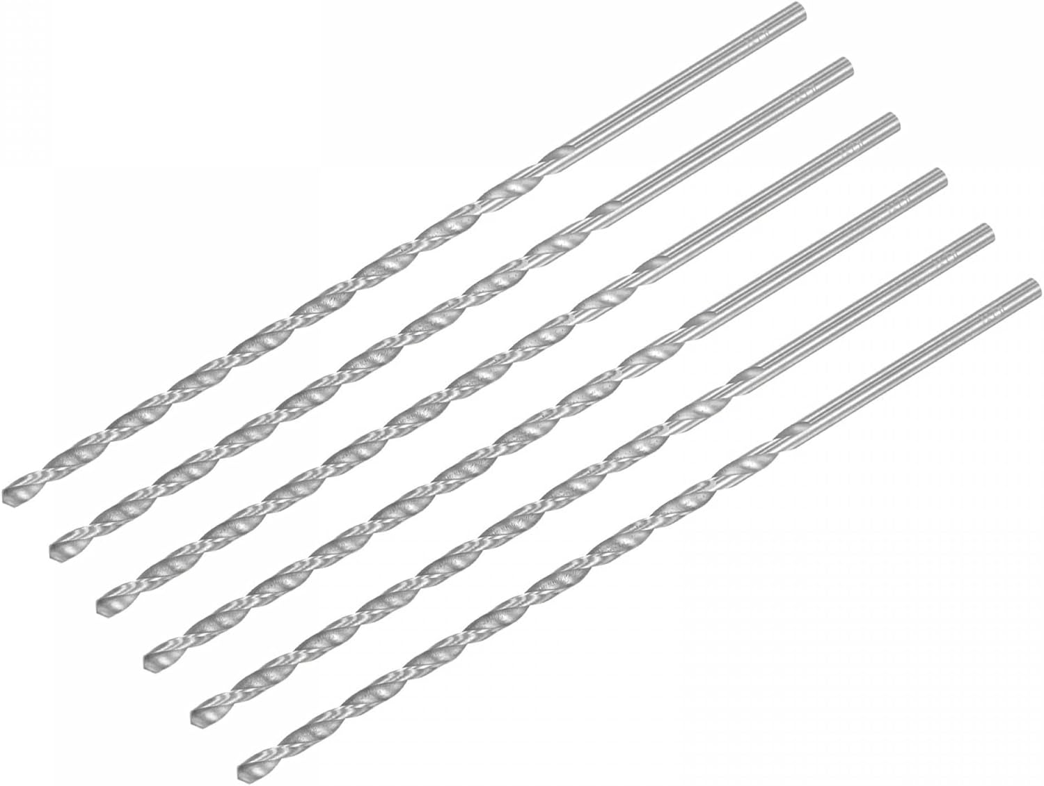 uxcell HSS(High Speed Steel) Extra Long Twist Drill Bits, 5mm Drill Diameter 200mm Length for Hardened Metal Woodwork Plastic Aluminum Alloy 6 Pcs