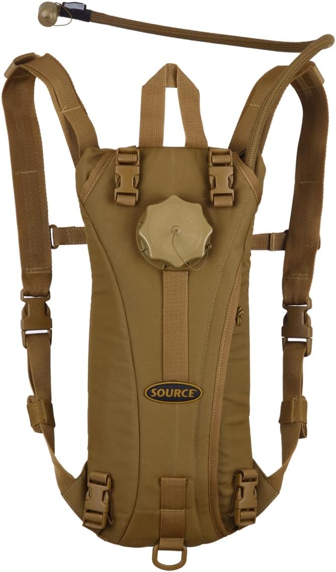Source Tactical Hydration Pack - 3L WXP Widepac Water Bladder with External Fill Port - High-Flow Storm Drinking Valve - Dual Function: Backpack/MOLLE Mounted Modes